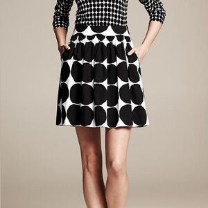 Banana Republic Marimekko Collection Black and White Circle Skirt